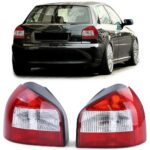 2 feux arrière look phase 2 pour AUDI A3 et S3 8L de 1995 à 2003