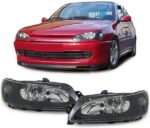 2 feux phare avant fond noir pour PEUGEOT 306 phase 3 de 05/1999 à 04/2002