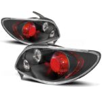 2 feux arrière rouge et noir pour PEUGEOT 206 3 et 5 portes de 09/1998 à 07/2006