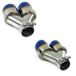 2 EMBOUT 4 SORTIE ECHAPPEMENT EN INOX 4 x 89MM ET LONGEUR 240MM - EFFET TITANIUM – Image 2