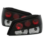 2 FEUX ARRIERE ROUGE ET NOIR POUR PEUGEOT 306 PHASE 2 DE 05/1997 A 06/2001