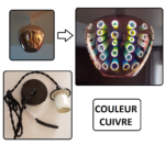 LUSTRE SUSPENSION DESIGN COULEUR CUIVRE AVEC MOTIF 3D - AMPOULE E27 LED FOURNIT