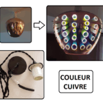 LUSTRE SUSPENSION DESIGN COULEUR CUIVRE AVEC MOTIF 3D - AMPOULE E27 LED FOURNIT