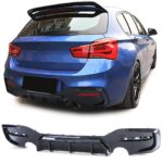DIFFUSEUR ARRIERE PACK M PERFORMANCE NOIR BRILLANT POUR BMW SERIE 1 F20 F21 PHASE 2 03/2015-2019