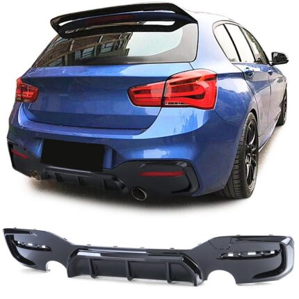 DIFFUSEUR ARRIERE PACK M PERFORMANCE NOIR BRILLANT POUR BMW SERIE 1 F20 F21 PHASE 2 03/2015-2019