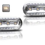 2 CLIGNOTANT REPETITEUR FOND CHROME A LED POUR VW GOLF 4 PASSAT POLO FORD FIESTA FOCUS