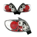 2 feux arrière chrome pour Peugeot 206 3 et 5 portes