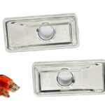2 CLIGNOTANT REPETITEUR D'AILE CHROME + 2 AMPOULE POUR PEUGEOT 106 PHASE 1 DE 8/91-4/96
