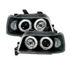 2 FEUX PHARE AVANT ANGEL EYES FOND NOIR POUR RENAULT CLIO 1 DE 2/91 A 3/96