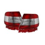2 FEUX ARRIERE ROUGE ET BLANC CRISTAL POUR AUDI A4 B5 DE 11/94 A 11/00