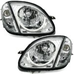 2 FEUX PHARE AVANT CHROME MERCEDES SLK R170 DE 04/96 A 04/04