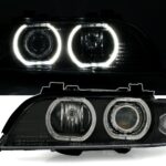 2 feux phare avant angel eyes led pour BMW série 5 E39 phase 1 09/1995 à 08/2000