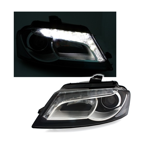 961535-1.jpg 2 FEUX AVANT LED FOND NOIR POUR AUDI A3 8P2 3P/5P SPORTBACK DE 07/2008 A 2012 – Image 1