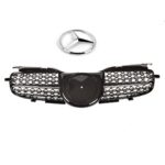 Calandre Mercedes SLK R170 de 08/1996 à 12/2003 noir brillant et chrome look SLK R171 + logo