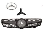 CALANDRE MERCEDES NOIR BRILLANT CLK C209 W209 COUPE ET CABRIOLET DE 03/2002 A 06/2009 + LOGO