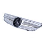 CALANDRE MERCEDES GRIS SILVER ET CHROME CLK W209 COUPE ET CABRIOLET DE 03/2002 A 06/2009 + LOGO – Image 2