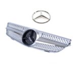 CALANDRE MERCEDES GRIS SILVER ET CHROME CLK W209 COUPE ET CABRIOLET DE 03/2002 A 06/2009 + LOGO