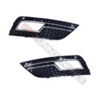 2 GRILLE COUVRE ANTIBROUILLARD CHROME + NOIR BRILLANT LOOK RS4 POUR AUDI A4 B8 8K 11/2011 A 2015