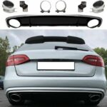 Diffuseur look RS4 pour AUDI A4 B8 berline et avant phase 2 de 11/2011 à 2015 avec pare-chocs standard