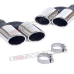 2 EMBOUT DE POT INOX DOUBLE SORTIE LOOK S5 POUR AUDI A5 DE 2007 A 2016