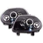 2 feux phare avant noir angel eyes RENAULT clio 2 phase 1 de 03/1998 à 03/2001