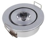 SPOT ENCASTRABLE AMPOULE LED 1W BLANC FROID 6000K SUR CHASSIS ALU ROND POUR LUMIERE D'AMBIANCE – Image 2