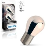 2 AMPOULE DE CLIGNOTANT CHROME A CULOT PY21W PHILIPS SILVERVISION - ERGOTS DÉCALÉS
