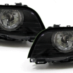 2 FEUX PHARE AVANT NOIR ANGEL EYES CCFL BMW SERIE 3 E46 BERLINE PHASE 1 DE 98 A 2001 AU XENON