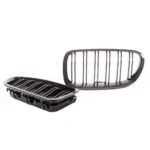 2 GRILLE DE CALANDRE REVETEMENT LOOK CARBONE GOLD + VERNIS DOUBLE LAME POUR BMW SERIE 5 F10 F11 – Image 2