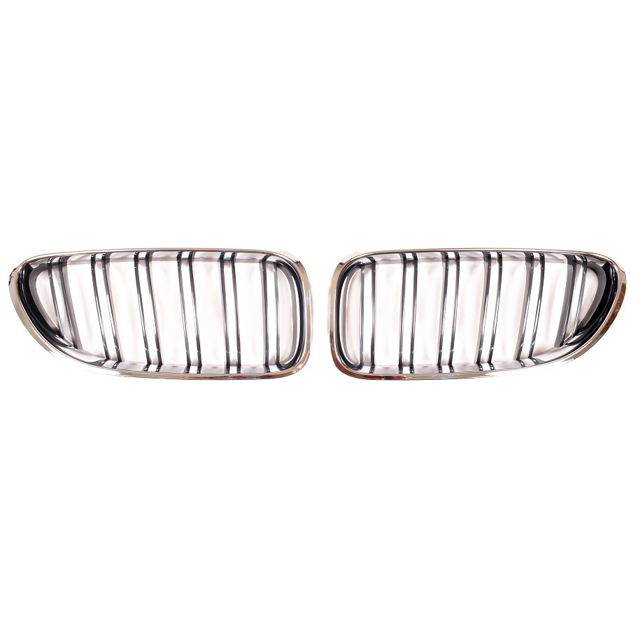 BM120841-1.jpg 2 calandre double lame noir et chrome pour BMW série 6 F06 F12 F13 coupe gran coupe cabriolet et M6 – Image 1