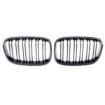 2 CALANDRE LOOK CARBONE DOUBLE LAME POUR BMW SERIE 1 F20 / F21 PHASE 1 DE 07/2011 A 02/2015