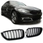 2 calandre double lame noir mat pour BMW série 3 GT F34