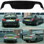 Diffuseur double sortie de pare-chocs arrière noir brillant BMW série 5 E60 E61 pack M