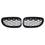 2 calandre diamant noir brillant et spots gris alu BMW série 5 E60 E61 de 07/03 à 05/2010 – Image 3