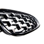 2 calandre diamant noir brillant et spots gris alu BMW série 5 E60 E61 de 07/03 à 05/2010 – Image 5