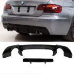 Diffuseur arrière noir look M performance pour BMW série 3 E92 E93 335d 335i pack M de 2007 à 2013
