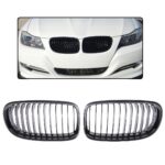 2 calandre noir mat look M performance pour BMW série 3 E90 E91 phase 2 de 09/2008 à 05/2012