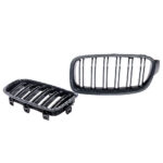 2 GRILLE DE CALANDRE REVETEMENT LOOK CARBONE + VERNIS DOUBLE LAME POUR BMW SERIE 3 F30 F31 – Image 2