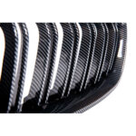 2 GRILLE DE CALANDRE REVETEMENT LOOK CARBONE + VERNIS DOUBLE LAME POUR BMW SERIE 3 F30 F31 – Image 3