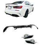 DIFFUSEUR M PERFORMANCE ET 2 EMBOUT POT INOX LOOK 340i COMPETITION POUR BMW SERIE 3 G20 G21