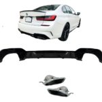DIFFUSEUR M PERFORMANCE CARBONE ET 2 EMBOUT POT INOX LOOK 340i COMPETITION POUR BMW SERIE 3 G20 G21