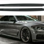 2 lame sous bas de caisse noir brillant look M performance pour BMW série 5 G30 G31 pack M