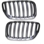 2 GRILLE DE CALANDRE CHROME / TITANIUM BMW X5 E53 LCI RESTYLEE DE 01/2004 A 2006