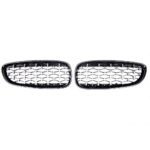 2 CALANDRE NOIR BRILLANT DIAMANT CHROME POUR BMW Z4 E89 DE 03/2009 A 2016