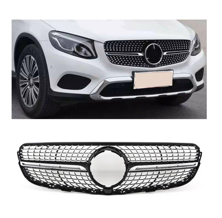 C253CAMERA-A.jpg Calandre diamant noir et chrome pour MERCEDES GLC X253 suv et C253 coupé de 06/2015 à 03/2019 caméra – Image 1