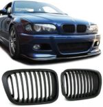 2 calandre noir mat pour BMW série 3 E46 berline phase 1 de 05/1998 à 08/2001