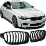 2 GRILLE DE CALANDRE NOIR BRILLANT BMW SERIE 3 F30 F31 > 10/2011