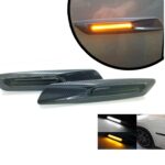 2 CLIGNOTANT REPETITEUR CARBONE + DRL LED LOOK F10 POUR BMW SERIE 1 3 5 E90 E92 E60 E81 E87