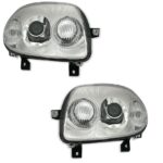 2 FEUX PHARE AVANT DOUBLE OPTIQUE RENAULT CLIO 2 PHASE 1 DE 5/98 A 05/01