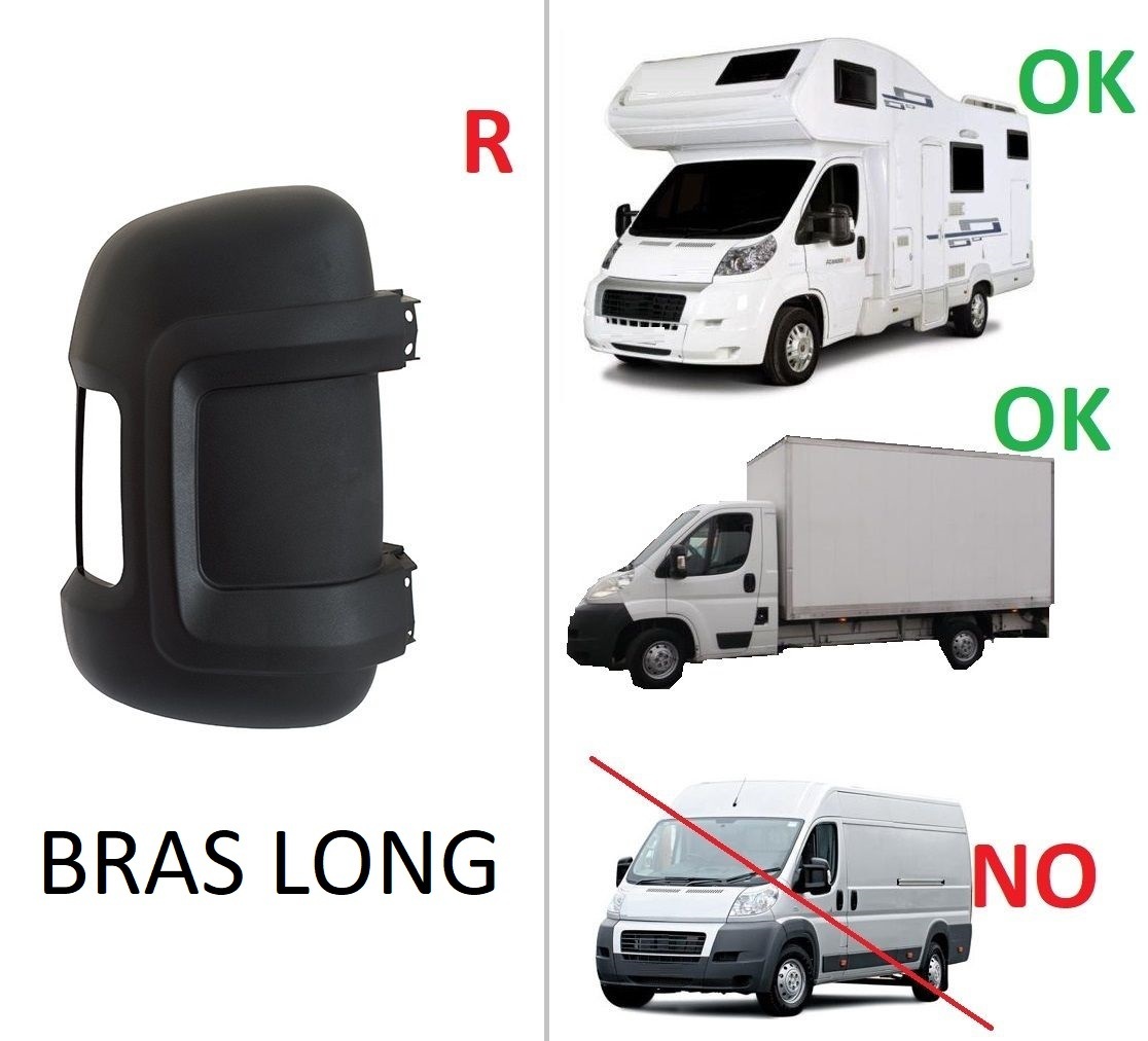 COQUE-BRAS-LONG-DUCATO.jpg COQUE RETROVISEUR DROIT PASSAGER BRAS LONG PEUGEOT BOXER / CITROEN JUMPER / FIAT DUCATO – Image 1